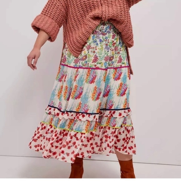 Anthropologie Dresses & Skirts - Anthropologie Lorraine Faaria Tiered Maxi Skirt Floral
